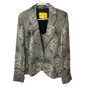FLORES & FLORES Floral Brocade Blazer Jacket & Camisole Top Set Size 10